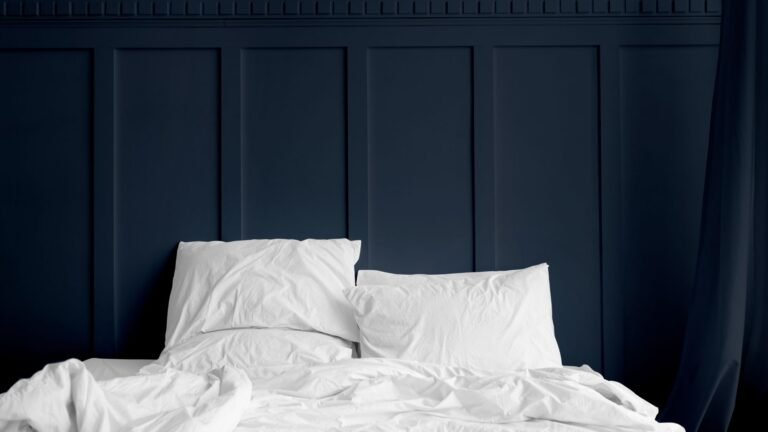 Synthetic duvet fillings on a white bed