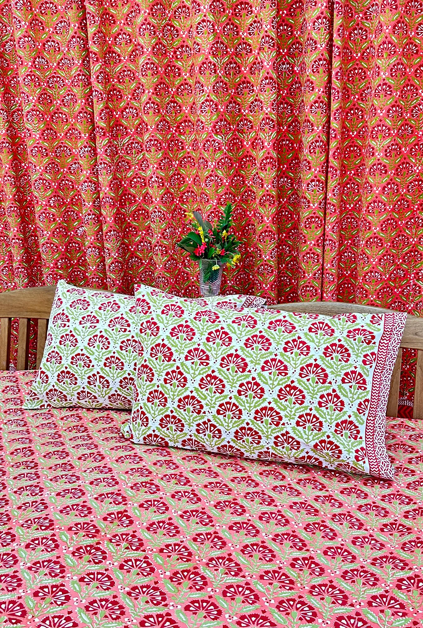 hand block printed curtains